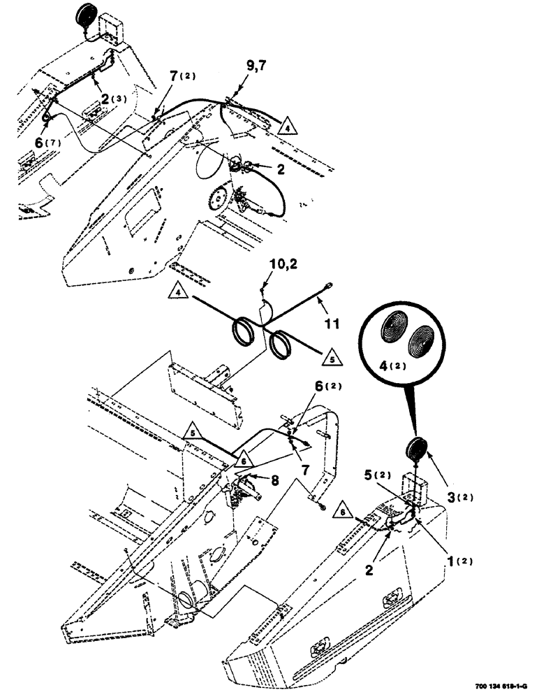 Схема запчастей Case IH 625 - (4-2) - HEADER FLASHER ASSEMBLY (58) - ATTACHMENTS/HEADERS