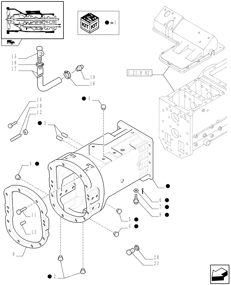 Схема запчастей Case IH FARMALL 80 - (1.21.0[01]) - TRACTOR BODY - SPACER, PIPE AND COLLAR (03) - TRANSMISSION