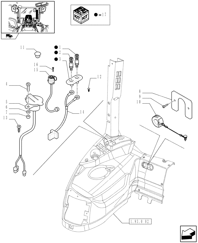 Схема запчастей Case IH MAXXUM 110 - (1.76.0[02]) - AUXILIARY POWER SOCKETS AND CAPS (06) - ELECTRICAL SYSTEMS