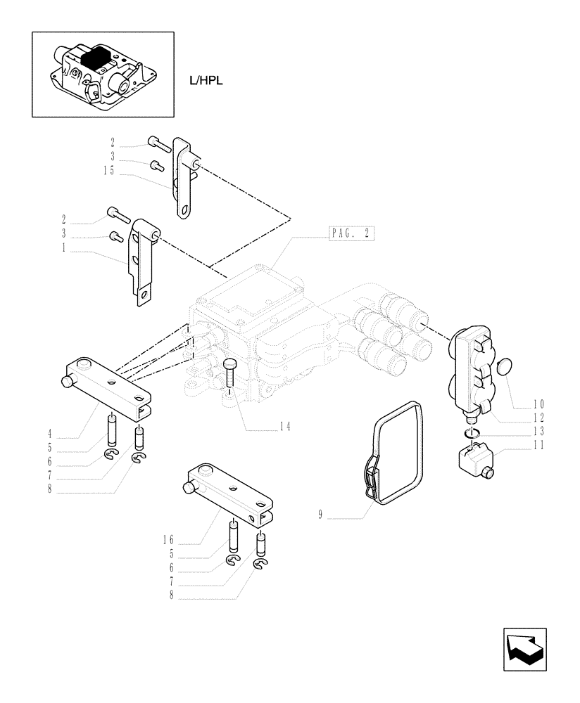 Схема запчастей Case IH MXU110 - (1.82.7/36[01]) - (VAR.719) 2 CONTROL VALVES - CONTROL VALVE AND ASSOCIATED PARTS - C5504 (07) - HYDRAULIC SYSTEM