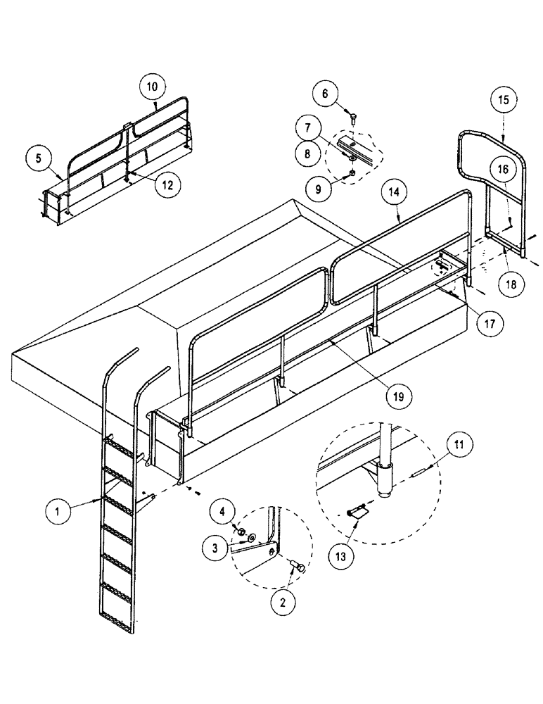 Схема запчастей Case IH 2000 - (E44) - LADDER, HANDRAILS, AND CATWALK 