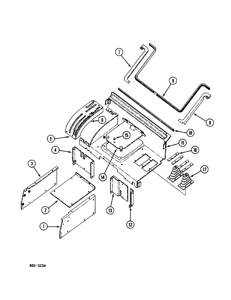 Схема запчастей Case IH 248 - (9-848) - REAR PANELS, VERSION WITH CAB (09) - CHASSIS