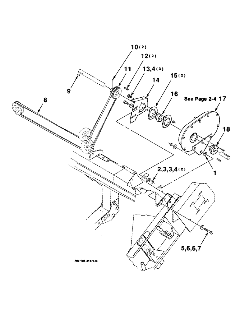 Схема запчастей Case IH 8820 - (2-02) - DRAPER DRIVE ASSEMBLY, LEFT (58) - ATTACHMENTS/HEADERS