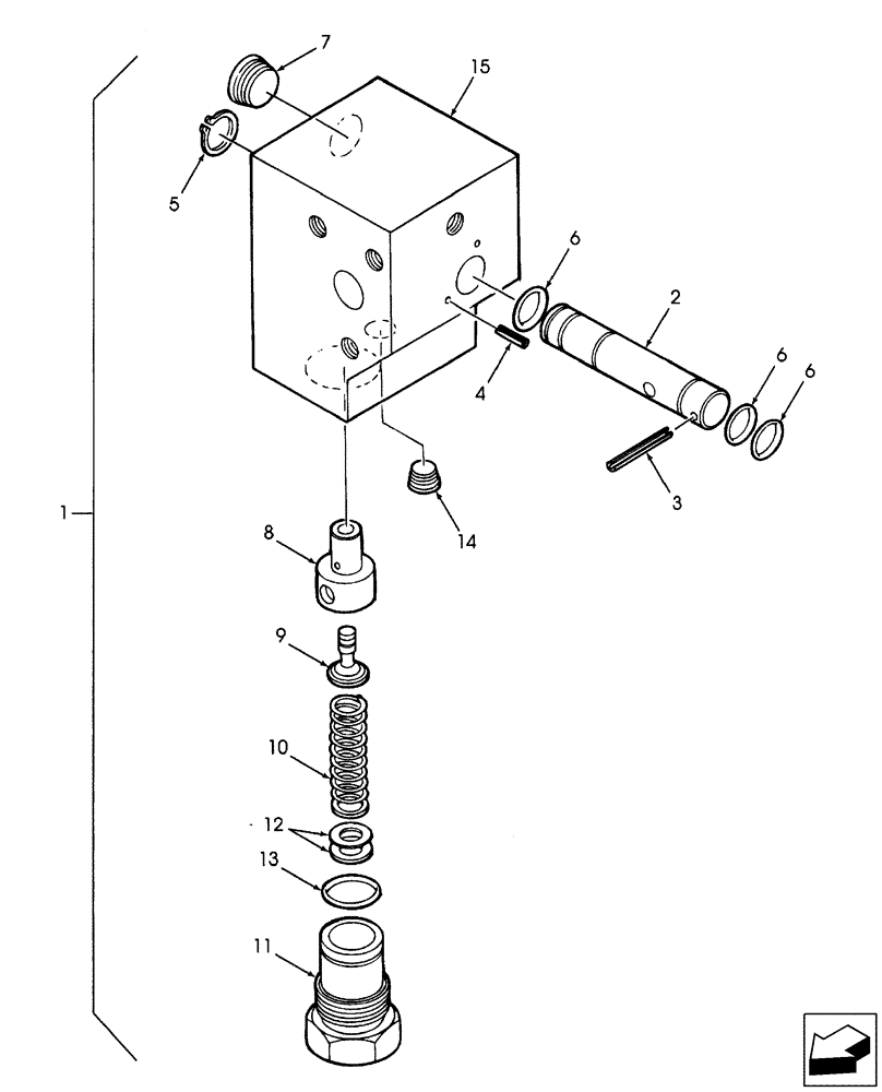 Схема запчастей Case IH FARMALL 60 - (04.03.03) - MANIFOLD DIVERTER BLOCK - EHSS - SBA340016440 (04) - FRONT AXLE & STEERING