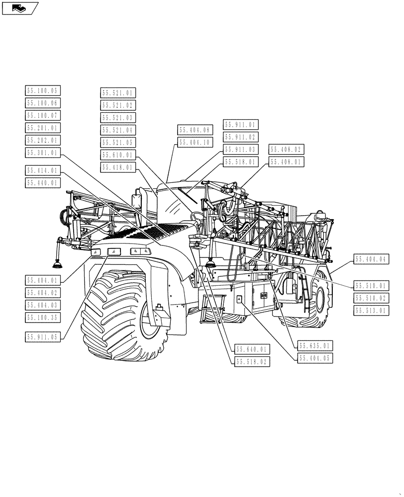 Схема запчастей Case IH TITAN 3030 - (00.000.55) - PICTORIAL INDEX - ELECTRICAL SYSTEMS (00) - GENERAL & PICTORIAL INDEX