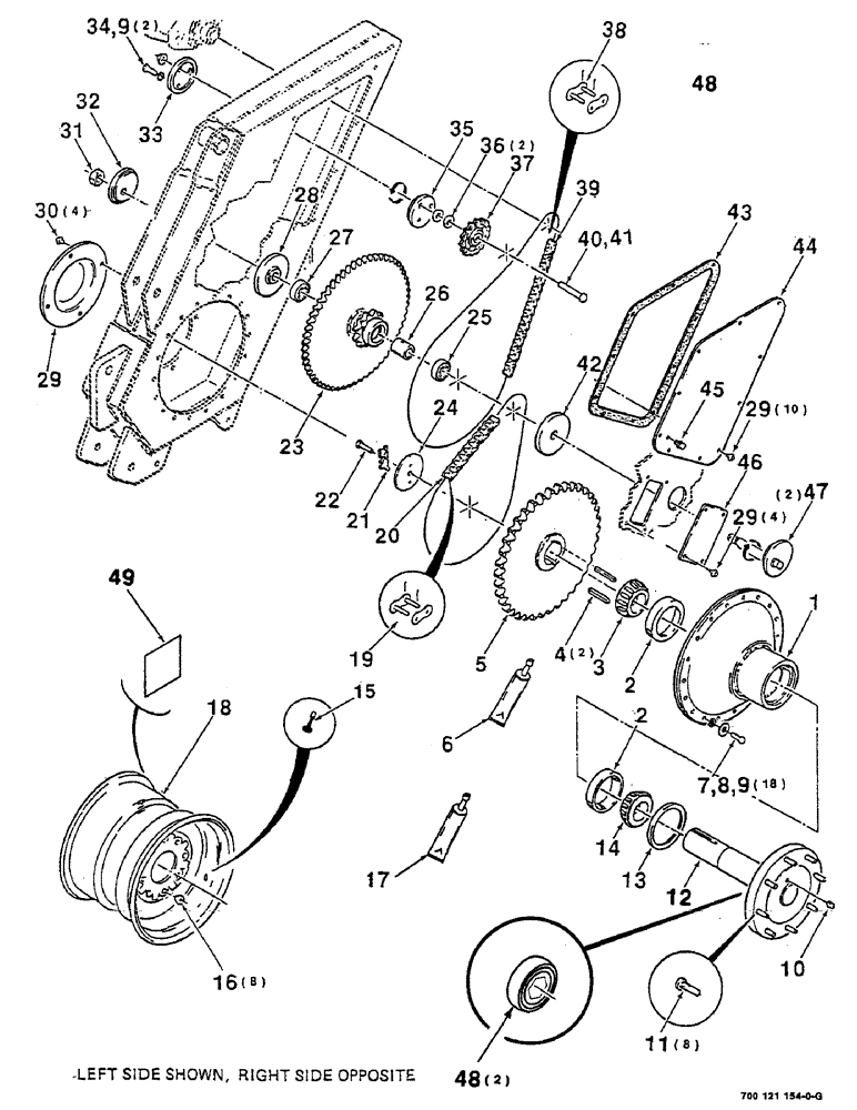 Схема запчастей Case IH 8825HP - (06-02) - CHAIN CASE AND WHEEL ASSEMBLY, LEFT & RIGHT (06) - POWER TRAIN