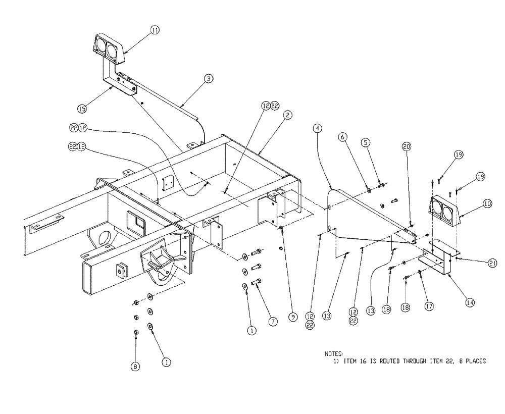 Схема запчастей Case IH 438 - (10-002) - EXTENSION GROUP, 4-MID, FLEX LIQUID Extensions & Mount Group