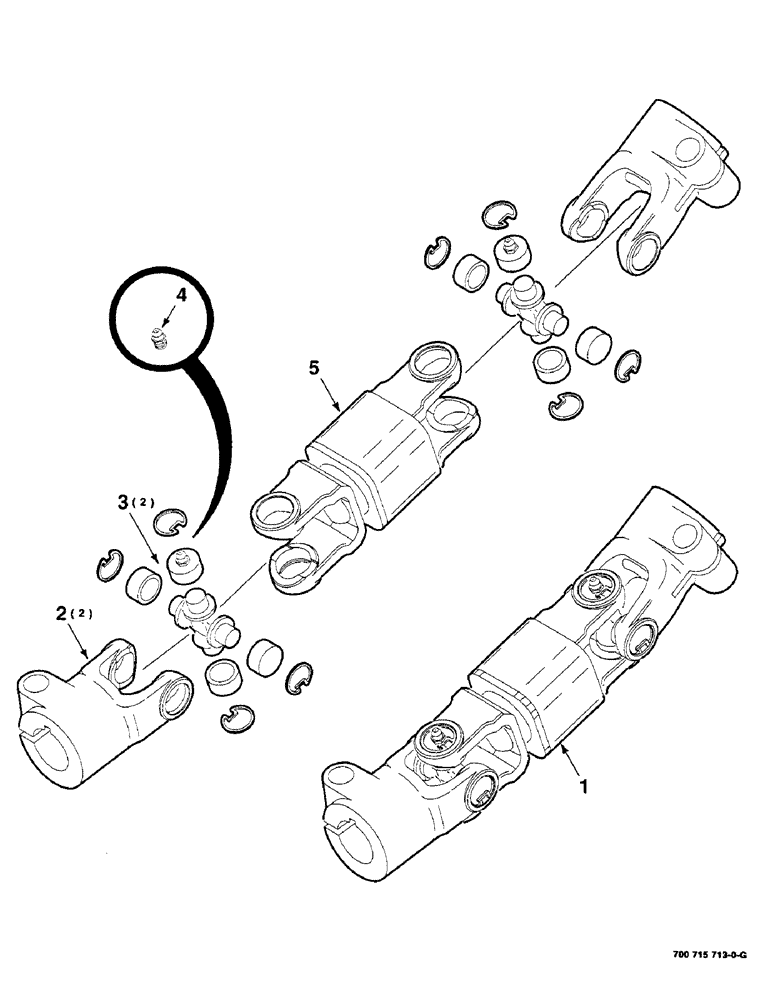 Схема запчастей Case IH 8840 - (2-38) - SHOCK ABSORBER DRIVESHAFT ASSEMBLY, (700715713 SHOCK (58) - ATTACHMENTS/HEADERS