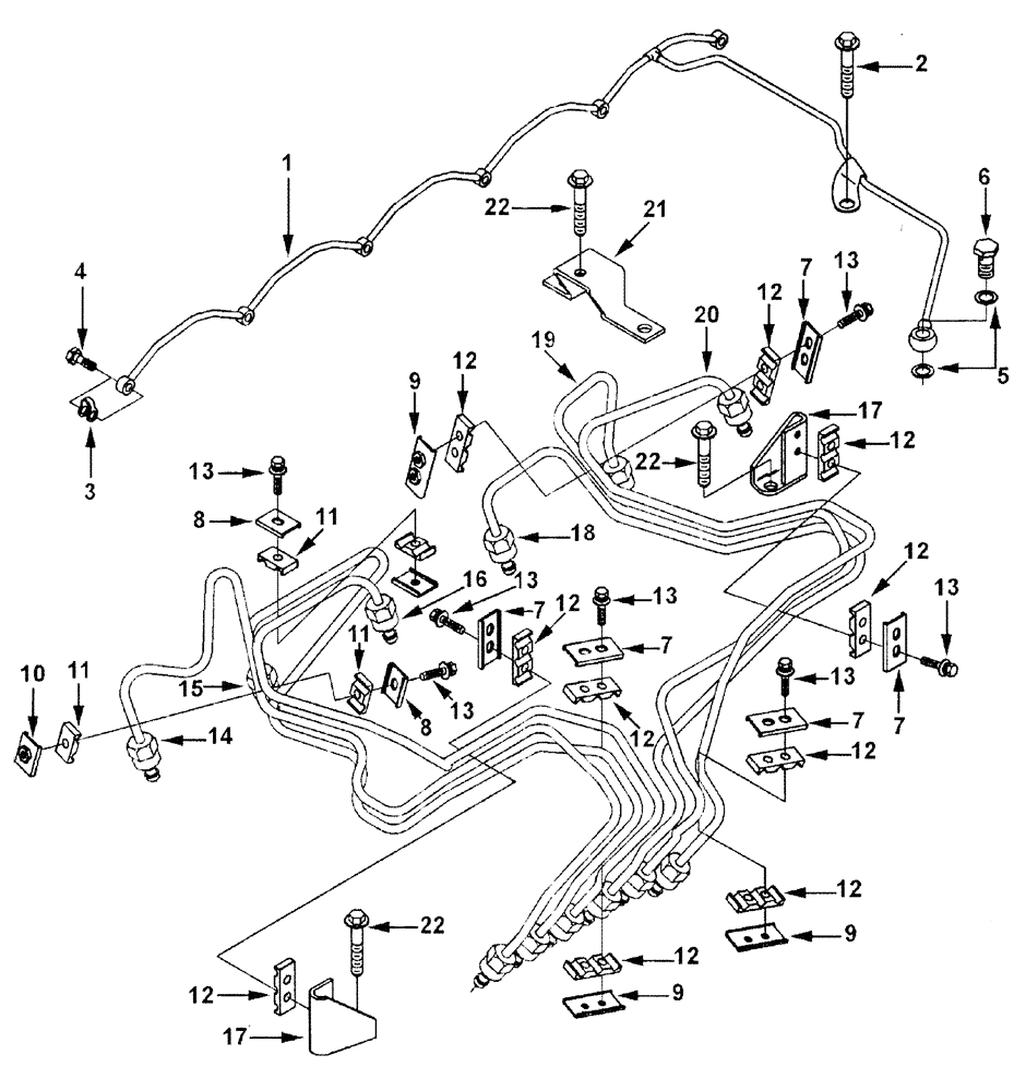 Схема запчастей Case IH SPX3200 - (03-025) - FUEL PLUMBING (01) - ENGINE