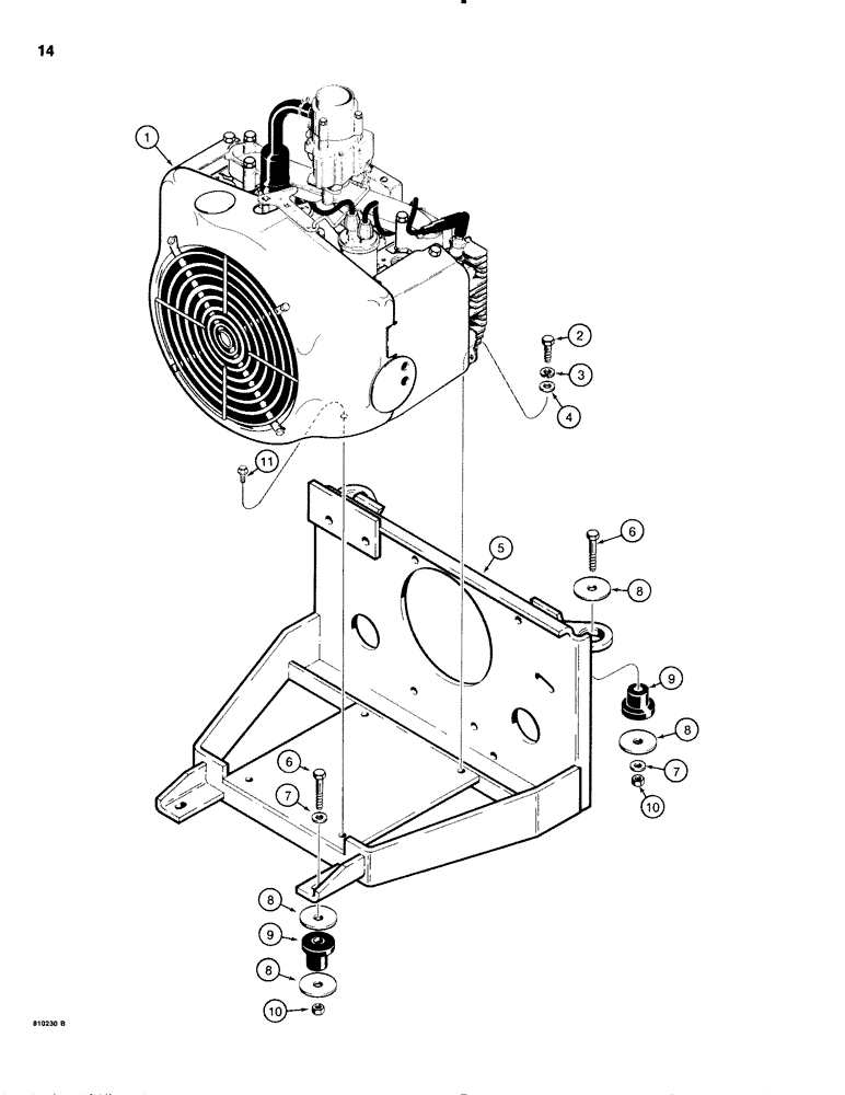 Схема запчастей Case IH 1816C - (014) - ENGINE MOUNTING (02) - ENGINE