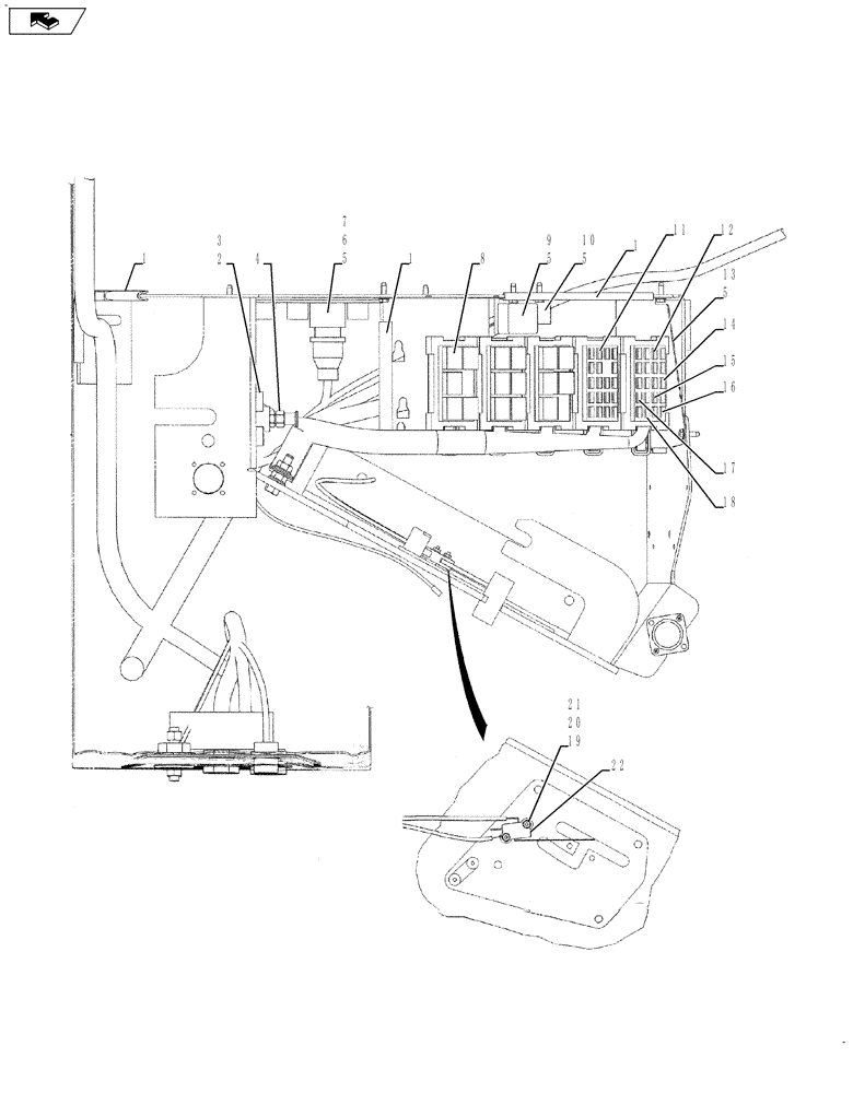 Схема запчастей Case IH 635 - (55.100.03 [04]) - MAIN CAB HARNESS, RIGHT HAND PEDESTAL (55) - ELECTRICAL SYSTEMS