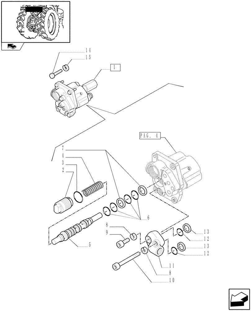 Схема запчастей Case IH FARMALL 85C - (1.82.4[02]) - LIFTER DISTRIBUTOR AND VALVES - BREAKDOWN - C6635 (07) - HYDRAULIC SYSTEM