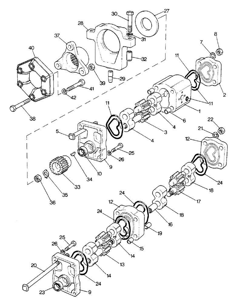 Схема запчастей Case IH 1390 - (K-04[A]) - HYDRAULIC PUMP (PLESSEY A33/17268), 1390 TRACTOR (07) - HYDRAULICS