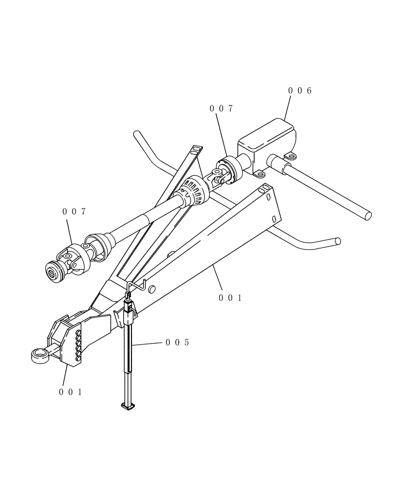 Схема запчастей Case IH RBX461 - (INDEX[2]) - PICTORIAL INDEX, PTO, SLIP CLUTCH, JACK, HITCH & GEARBOX (001 - 007) (00) - GENERAL & PICTORIAL INDEX