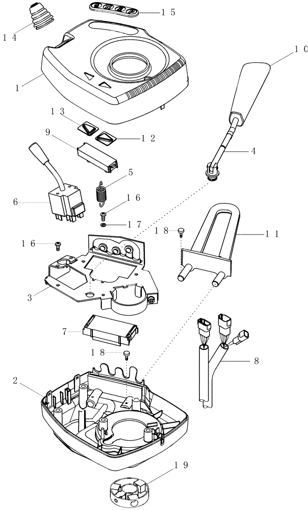 Схема запчастей Case IH MX255 - (06-36) - LEVER ASSEMBLY - TRANSMISSION CONTROL (06) - POWER TRAIN