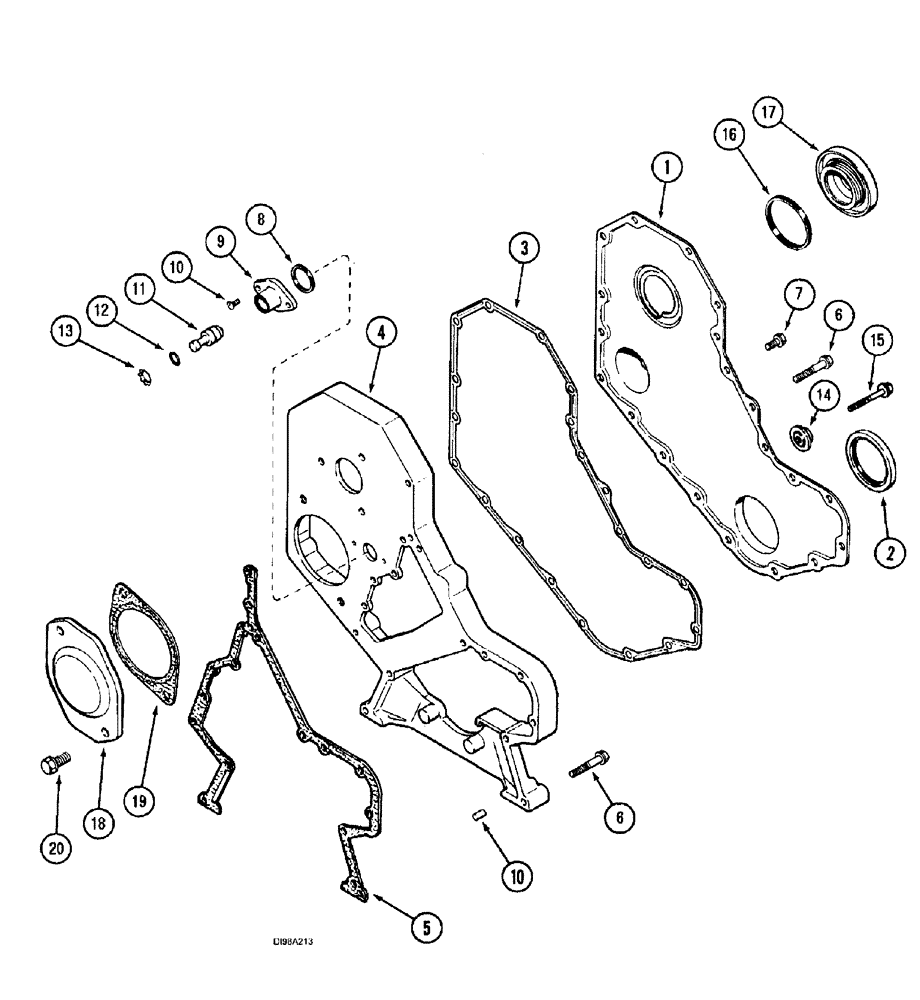 Схема запчастей Case IH SPX3185 - (034) - ENGINE, CYLINDER BLOCK FRONT COVER (10) - ENGINE