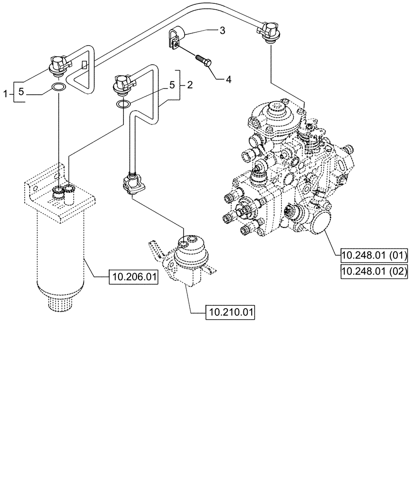 Схема запчастей Case IH P85 - (10.214.01) - PIPING - FUEL (10) - ENGINE