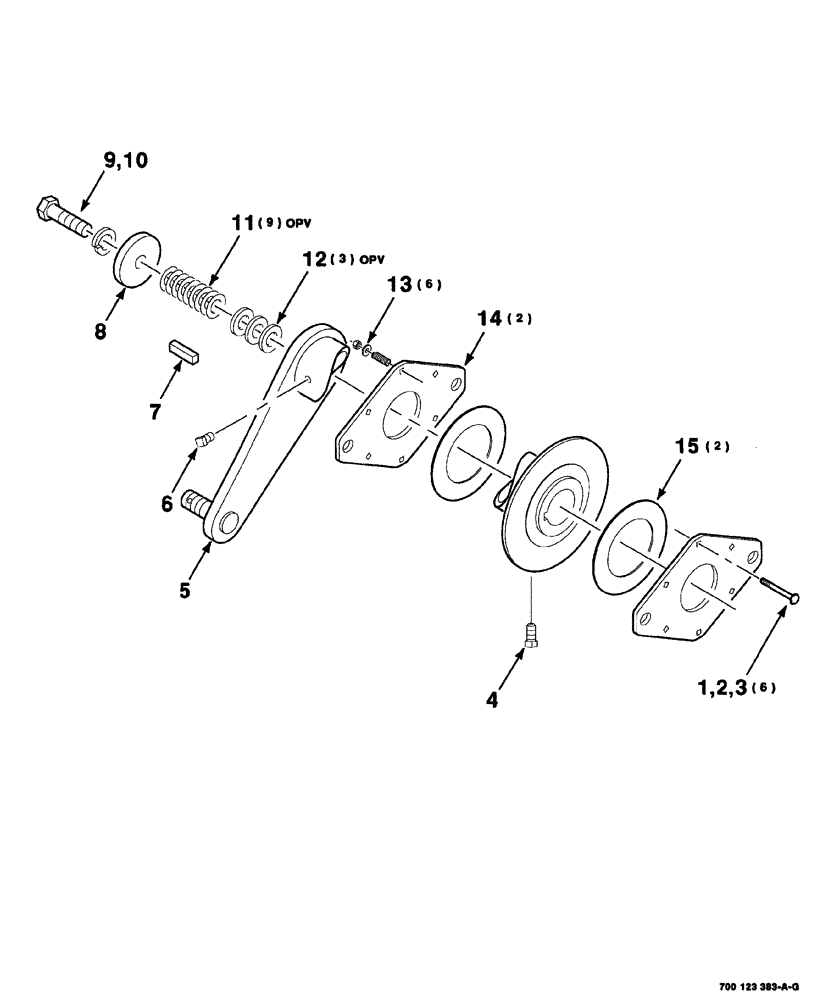 Схема запчастей Case IH 8575 - (06-032) - KNOTTER BRAKE ASSEMBLY, S.N. CFH0113001 THRU CFH0163128 (14) - BALE CHAMBER