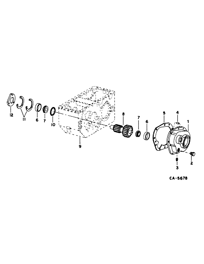 Схема запчастей Case IH 1420 - (07-04) - DRIVE TRAIN, TRANSMISSION, DIFFERENTIAL PINION SHAFT Drive Train