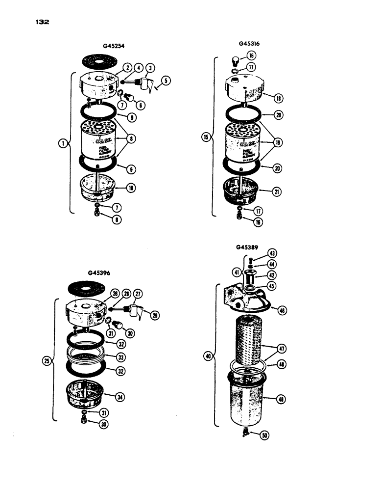 Схема запчастей Case IH 430 - (132) - FILTER PARTS, PR TO 8262800, 430 MODEL BEFORE S/N 8217374; 530 MODEL BEFORE S/N 8212357, 188 DSL ENG (08) - HYDRAULICS