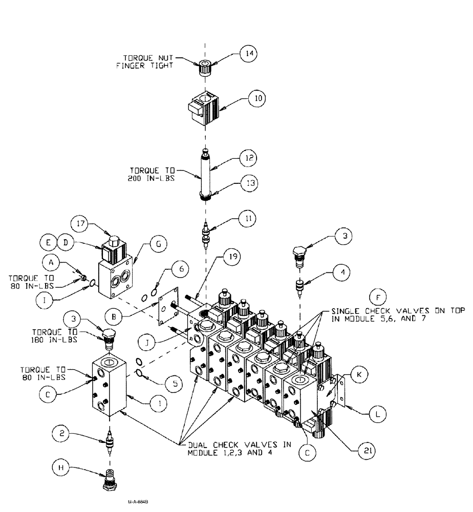 Схема запчастей Case IH SPX3185 - (06-018) - HYDRAULIC PLUMBING - 7-BANK DIRECTIONAL VALVE Hydraulic Plumbing