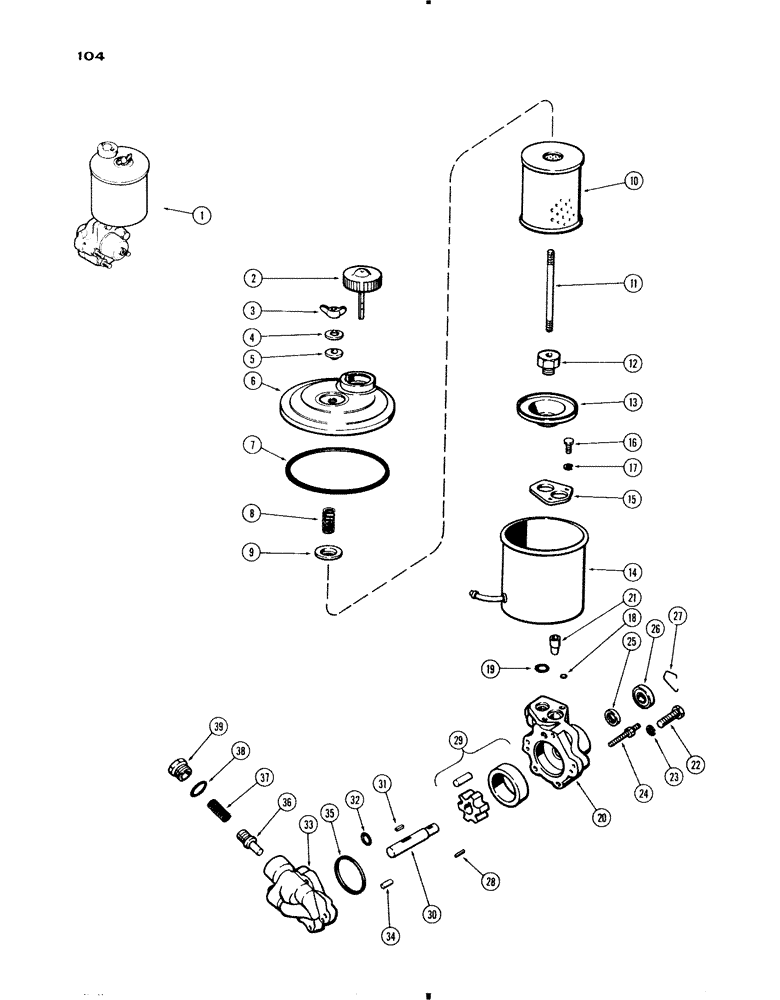 Схема запчастей Case IH 830-SERIES - (104) - A57914, A57439, A33059 POWER STR. PUMP, ALL 730 AND 830, EXCEPT GROVE (05) - STEERING