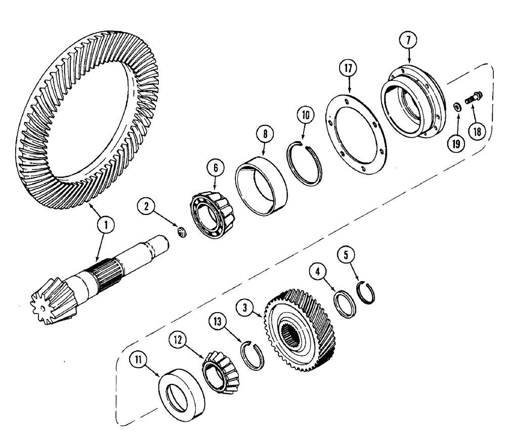 Схема запчастей Case IH 7210 - (6-046) - TRANSMISSION, PINION SHAFT AND GEAR (06) - POWER TRAIN