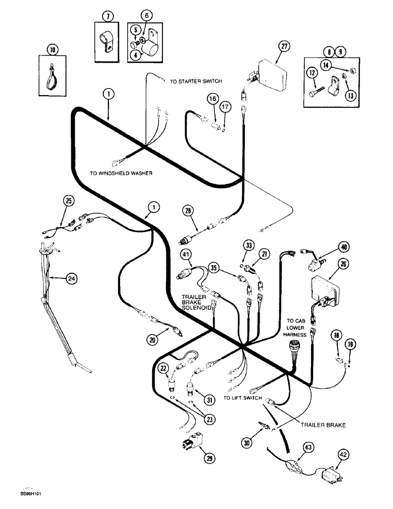 Схема запчастей Case IH 8940 - (4-012) - TRANSMISSION HARNESS (04) - ELECTRICAL SYSTEMS