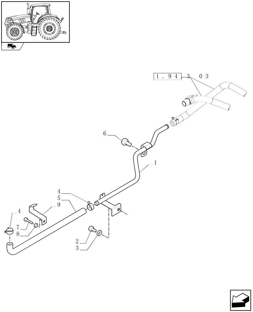 Схема запчастей Case IH PUMA 125 - (1.94.3[04]) - AIR CONDITIONING SYSTEM PIPES (10) - OPERATORS PLATFORM/CAB