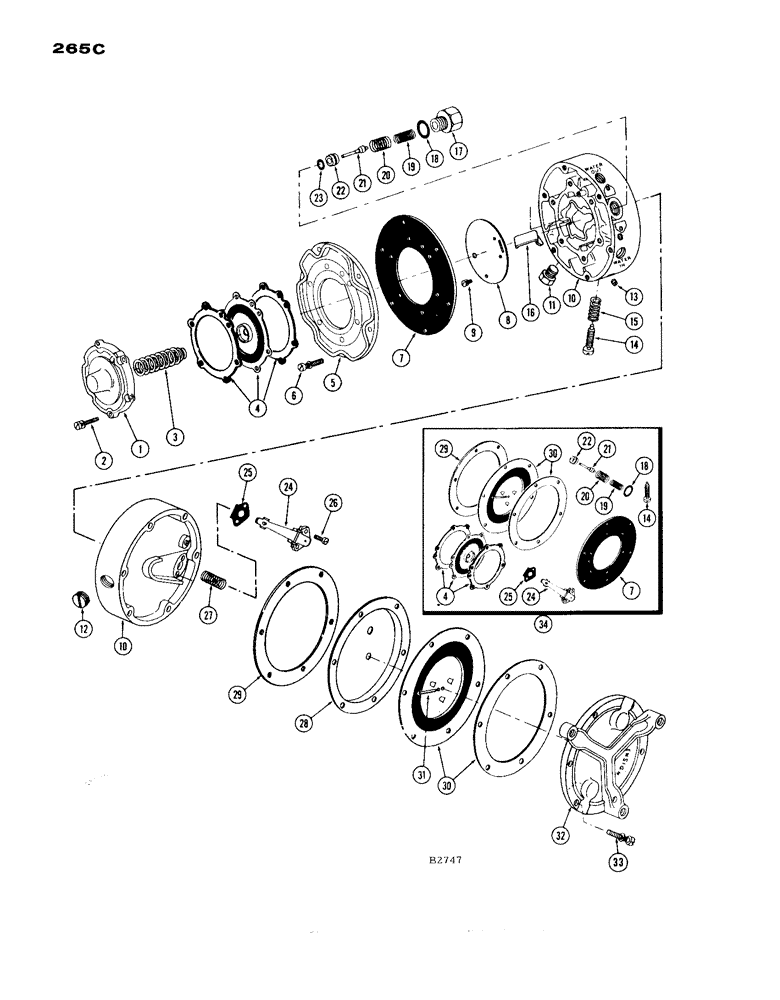 Схема запчастей Case IH 1660 - (265C) - REGULATOR, L. P. (10) - ENGINE