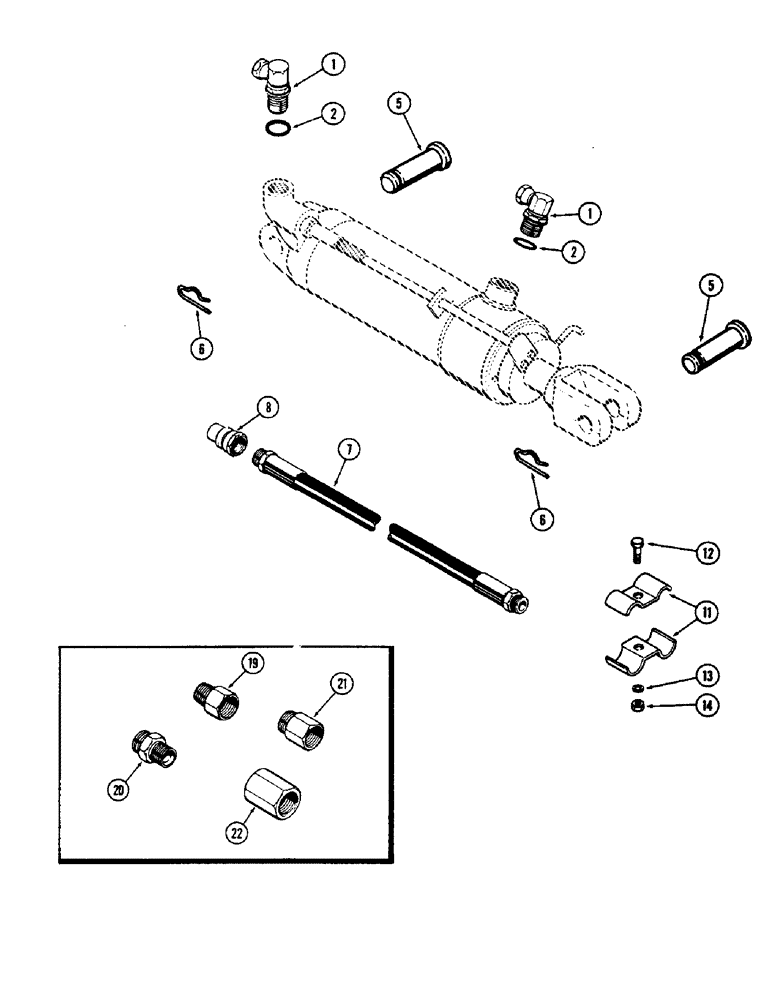 Схема запчастей Case IH 1370 - (233A) - D.O.M. SYSTEM, HYDRAULIC CYLINDER ATTACHING PARTS (09) - CHASSIS/ATTACHMENTS