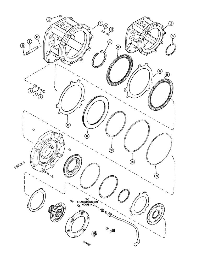 Схема запчастей Case IH 1370 - (176) - (C1) AND (C4) CLUTCHES, USED TRANSMISSION SERIAL NUMBER 2427274 TO 10057473 (06) - POWER TRAIN