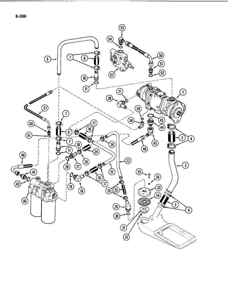 Схема запчастей Case IH 4494 - (8-288) - HYDRAULIC CHARGE SYSTEM (08) - HYDRAULICS