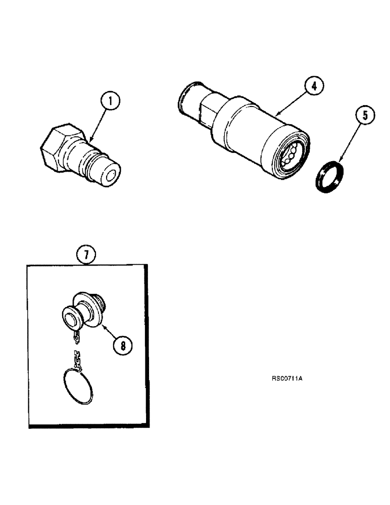 Схема запчастей Case IH 1680 - (8-88) - HYDRAULIC COUPLINGS (07) - HYDRAULICS