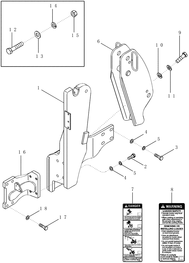 Схема запчастей Case IH LX156 - (09-05) - MOUNTING BRACKETS (09) - CHASSIS/ATTACHMENTS