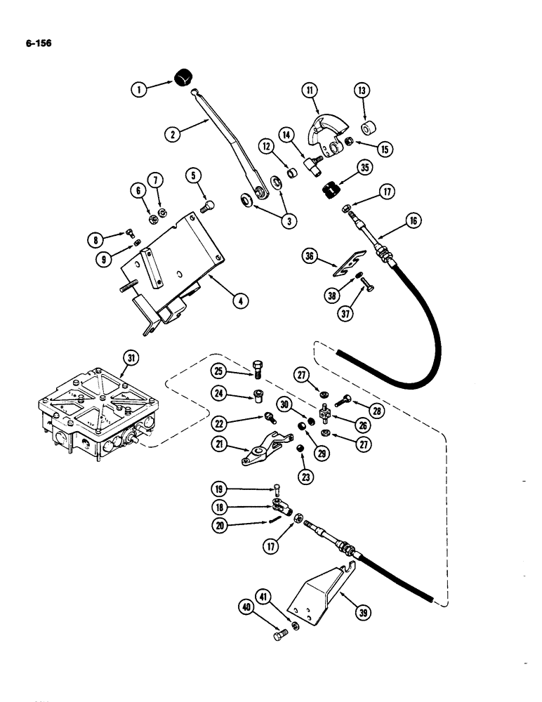 Схема запчастей Case IH 4490 - (6-156) - POWER SHIFT LINKAGE (06) - POWER TRAIN