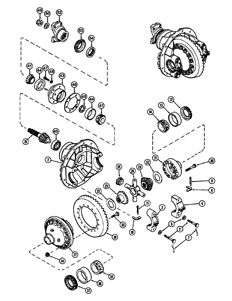 Схема запчастей Case IH 2870 - (164) - FRONT AXLE DIFFERENTIAL (05) - STEERING