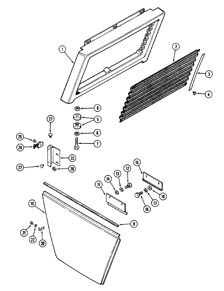 Схема запчастей Case IH 4890 - (9-370) - FRONT GRILLE AND PANELS, PRIOR TO P.I.N. 8857928 (09) - CHASSIS/ATTACHMENTS