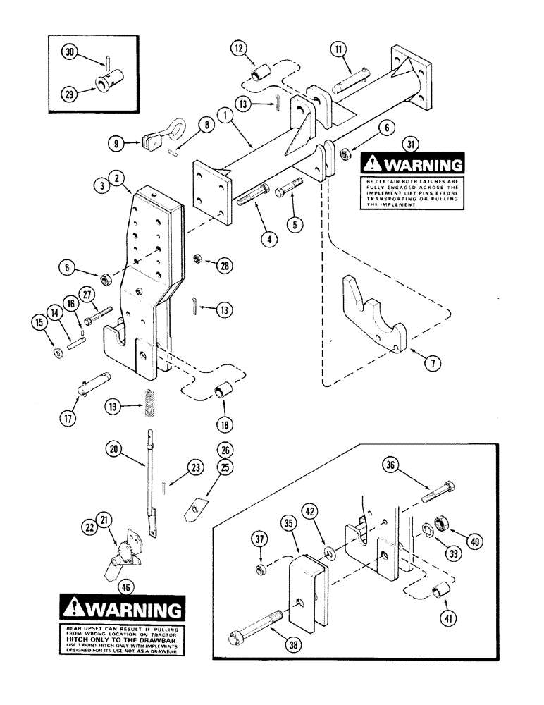 Схема запчастей Case IH 2394 - (9-024) - QUICK HITCH COUPLER P/N A66281, CATEGORY II AND III (09) - CHASSIS/ATTACHMENTS