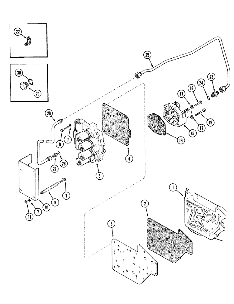 Схема запчастей Case IH 2394 - (6-004) - HYDRAULIC MANIFOLD MOUNTING, ELECTRIC SHIFT (06) - POWER TRAIN