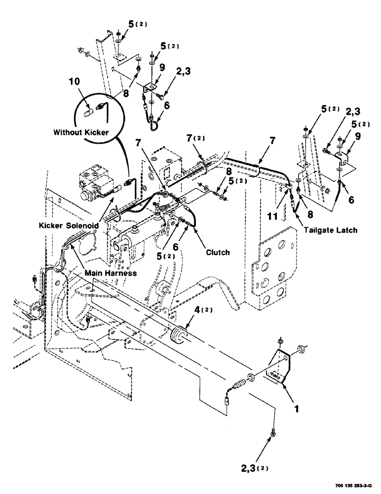 Схема запчастей Case IH RS551 - (4-10) - ELECTRICAL ASSEMBLY, CLUTCH AND TAILGATE LATCH (06) - ELECTRICAL