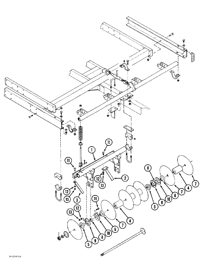 Схема запчастей Case IH 6650 - (9-22) - DISC GROUP AND ROCKSHAFT, PRIOR TO P.I.N. CCG0003914 (09) - CHASSIS/ATTACHMENTS