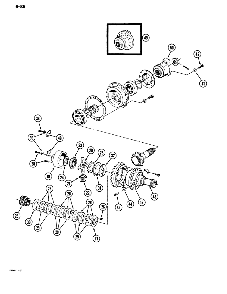 Схема запчастей Case IH 9180 - (6-86) - AXLE ASSEMBLY, DIFFERENTIAL, K598.85/95 SERIES, (CONT) (06) - POWER TRAIN