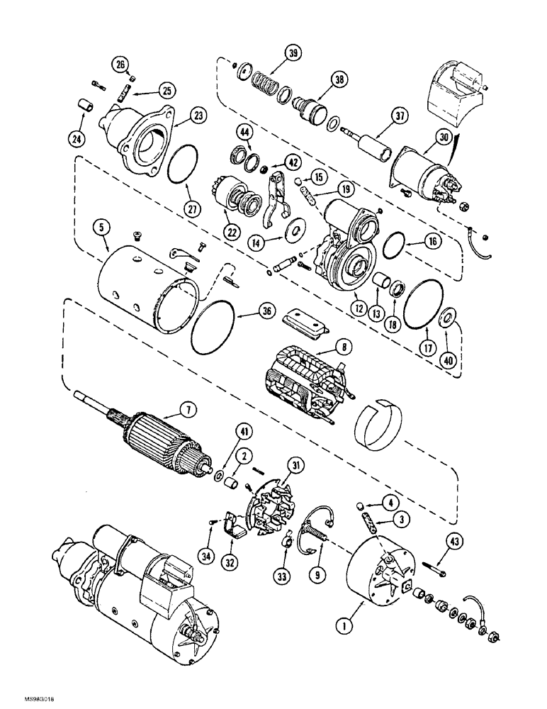 Схема запчастей Case IH 9370 QUADTRAC - (4-028) - STARTER ASSEMBLY (04) - ELECTRICAL SYSTEMS