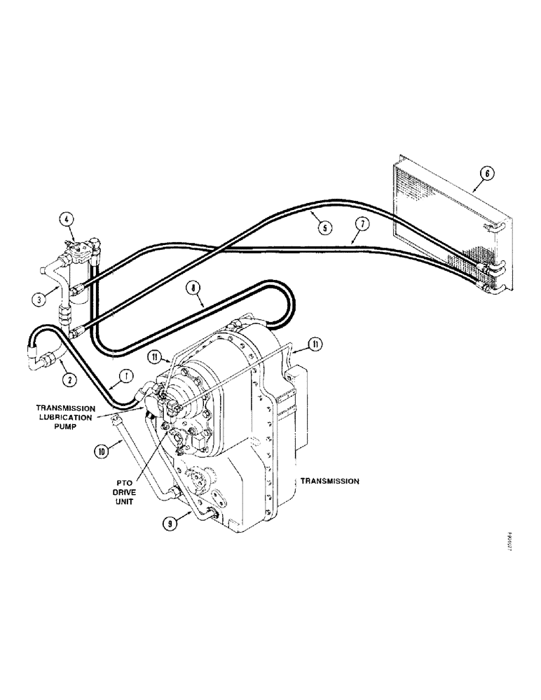 Схема запчастей Case IH 9330 - (1-014) - TRANSMISSION LUBRICATION WITH PTO (00) - PICTORIAL INDEX