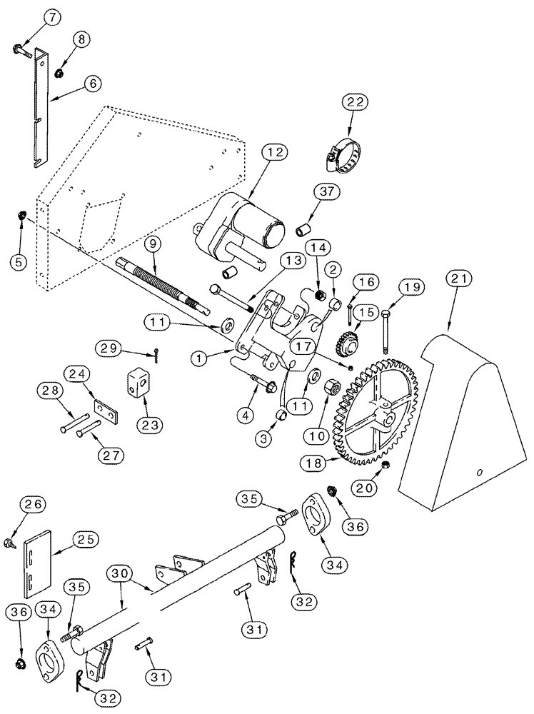 Схема запчастей Case IH 2366 - (09B-13) - CONCAVES - CONTROL (14) - ROTOR, CONCANVES & SIEVE