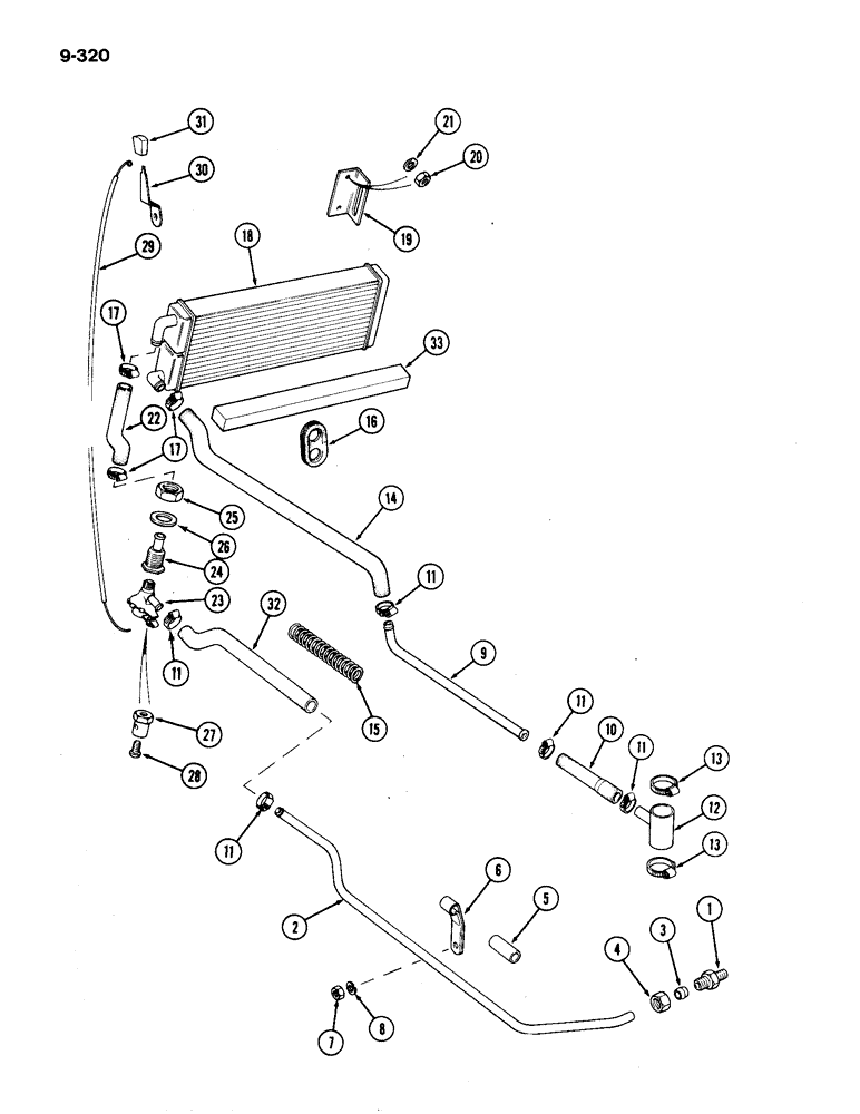 Схема запчастей Case IH 1194 - (9-320) - CAB HEATER, TUBES AND FITTINGS (09) - CHASSIS/ATTACHMENTS