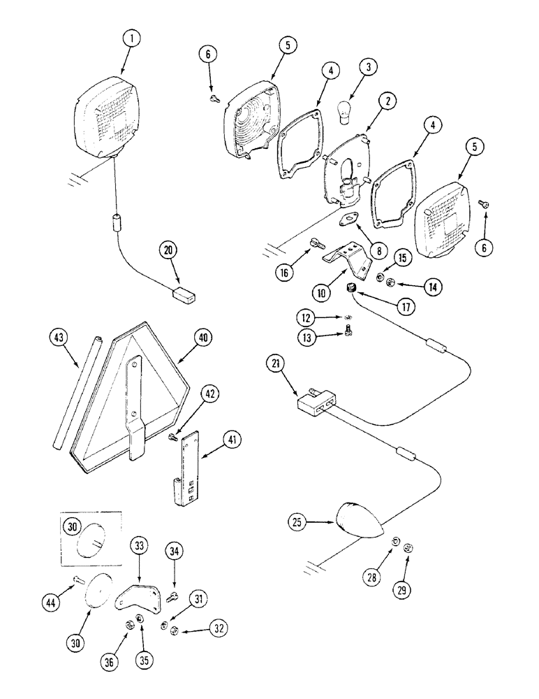 Схема запчастей Case IH 1294 - (4-76) - LAMPS AND REFLECTORS, LOW PROFILE SPECIAL, PRIOR TO P.I.N. 11059468 (04) - ELECTRICAL SYSTEMS