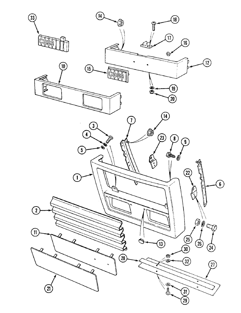 Схема запчастей Case IH 1494 - (9-394) - ENGINE FRONT HOOD (09) - CHASSIS/ATTACHMENTS