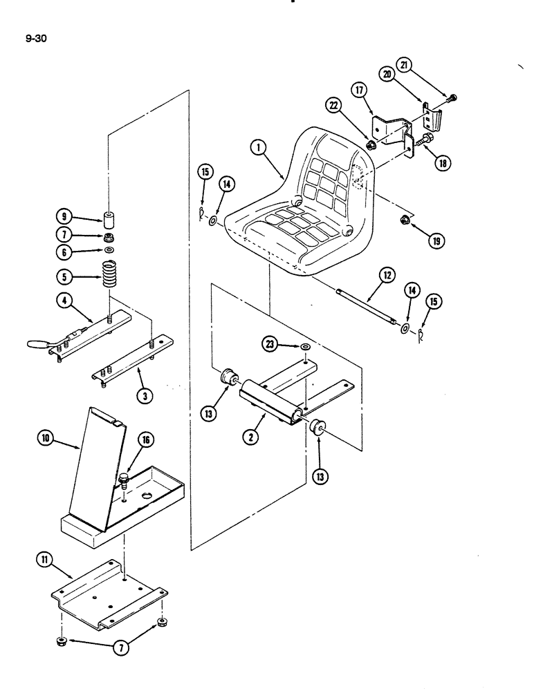 Схема запчастей Case IH 235 - (9-30) - SEAT, TOOL BOX AND SUPPORTS (09) - CHASSIS/ATTACHMENTS